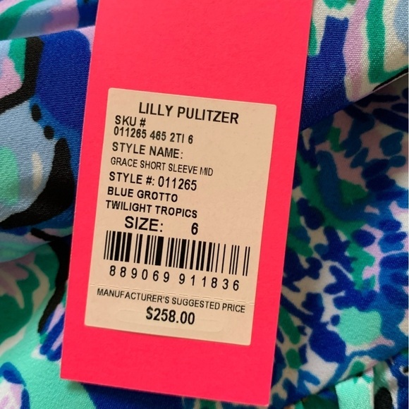 LILLY PULITZER 6 Blue Tiered midi dress Grace in Blue Grotto Twilight Tr… - Picture 13 of 14